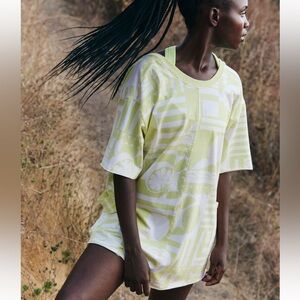 Free People Hot Shot Printed Tee Romper Sunday Market Zest NWT SMALL